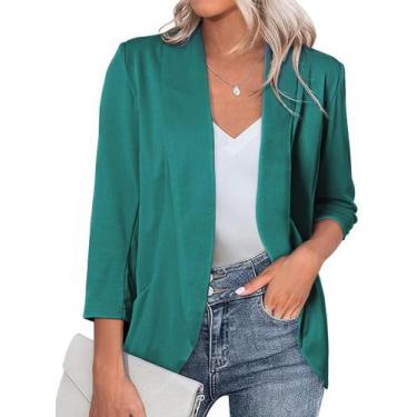 Imagem de Blazer Happy Sailed Open Front, manga 3/4 para mulheres
