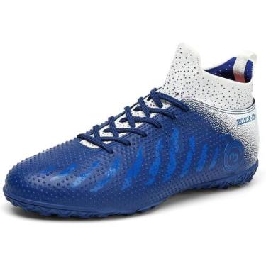 Imagem de Tênis de futebol masculinos de futebol com pontas longas, couro e borr