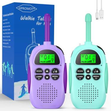 Imagem de Walkie Talkies HPROMOT recarregável para crianças de 3 a 12 anos, paco