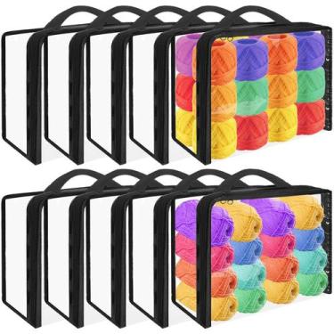 Imagem de Sacos de armazenamento YEXEXINM Clear Yarn Organizer 30x25x10 cm x10