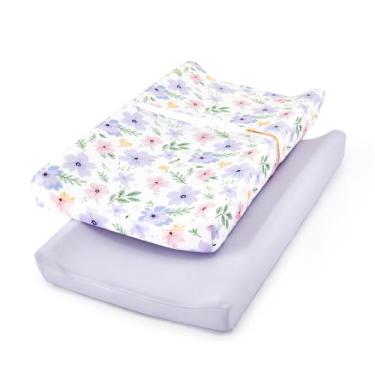 Imagem de Capa de trocador TILLYOU 32"x41 cm Soft Jersey Floral