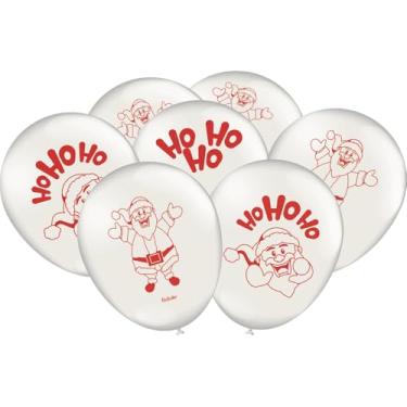 Imagem de Balão Importado Especial Látex 9" Festcolor Branco Ho Ho Ho Natal 1X25