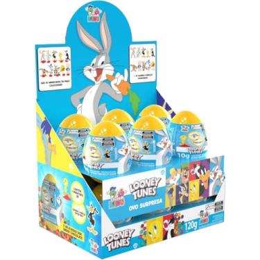 Imagem de Kit com 12 unidades de Doce, Divino Kids, Ovo Surpresa, Looney Tunes