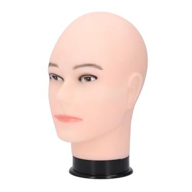 Imagem de Eujgoov Modelo de Cabeça de Manequim Careca para Exibição de Chapéu de Peruca e Treinamento de Maquiagem Com Interface Universal, Material de PVC Premium (Com maquiagem)