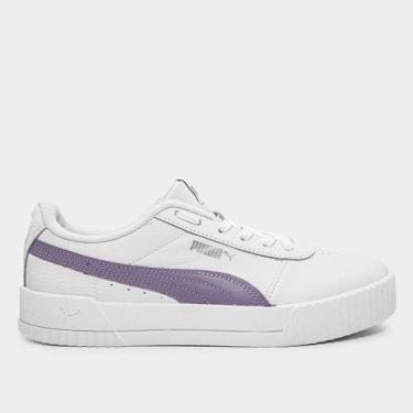 Imagem de Tênis Puma Carina Lux Bdp Feminino, Branco, Lilás, 38
