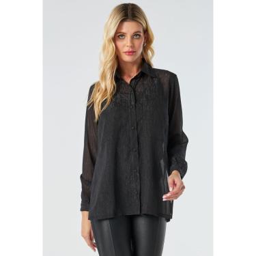 Imagem de Camisa PKS Manga Longa Fios Lurex Preta-GG-Feminino
