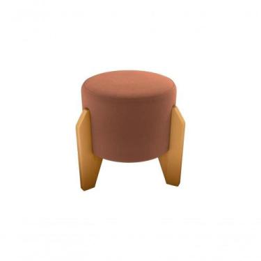 Imagem de Puff Decorativo Descanso Luxo Orginal Premium Veludo Ferrugem Matrix