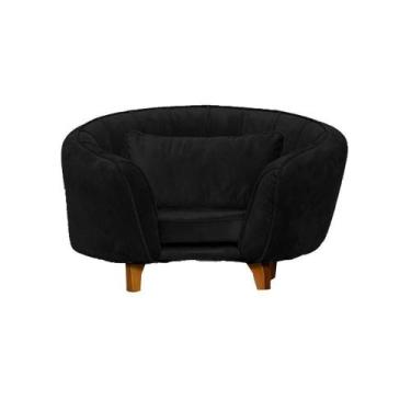 Imagem de Poltrona Cama Caminha Pet Baby Laddi Veludo Preto Dvinn Preto - DIVINI
