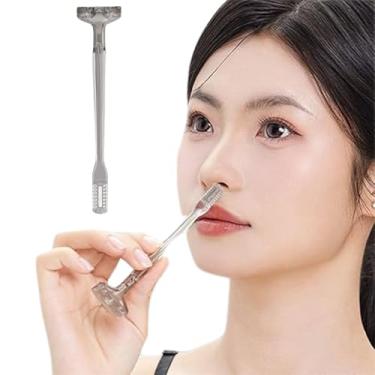 Imagem de 1 aparador de pelos do nariz, reparo de pelos corporais, 2 em 1, aparador rotativo de cabeça dupla, depilação e aparar pelos do nariz (unissex)