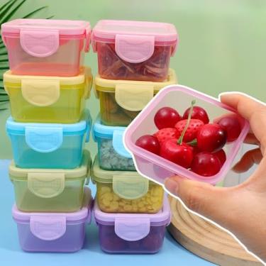 Imagem de 1 mini recipiente de armazenamento de alimentos, pudim, sobremesa, à prova de vazamento, condimento, caixa de armazenamento para congelador de alimentos (amarelo)