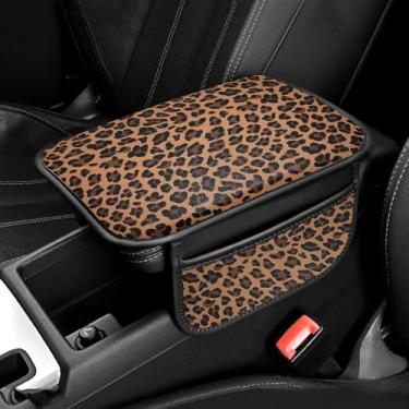 Imagem de Forala Protetor de caixa de assento de carro de couro PU para console central automotivo com ajuste universal (marrom)