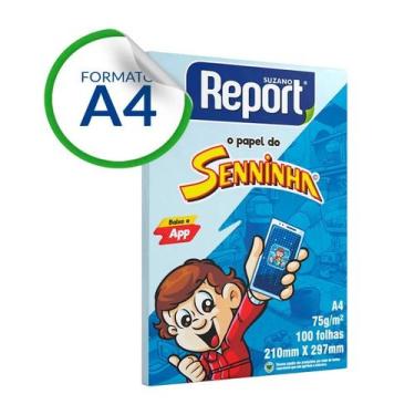 Imagem de Papel Sulfite A4 com 100 Azul Senninha Report