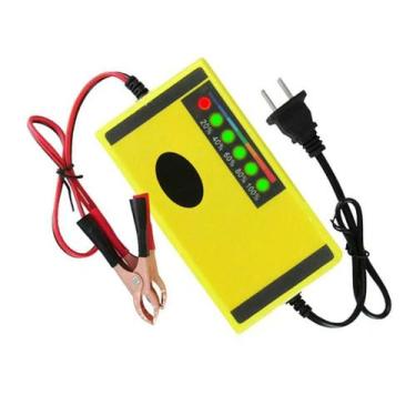 Imagem de Carregador De Bateria Rápido ABS Amarelo 12V 2A Para Baterias De Ácido