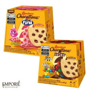 Imagem de Kit Mini Chocottone Bauducco  M&Ms 80g + Fini Beijos 80g - Especial de