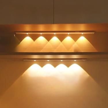 Imagem de Luminaria Luz LED Sensor de Presença 30cm Recarregável Inteligente sem Fio Guarda Roupa USB LED As luzes(30CM-3 Cores)