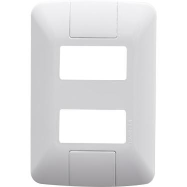 Imagem de Kit 2 Placa 2 Postos Afastados 4x2 Tramontina Aria Branca