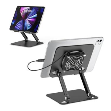 Imagem de Suporte de resfriamento para Surface Pro, suporte de refrigerador de tablet com ventilador silencioso resistente para iPad Pro Air Series, Microsoft Surface Series, Samsung Galaxy Tabs, monitor