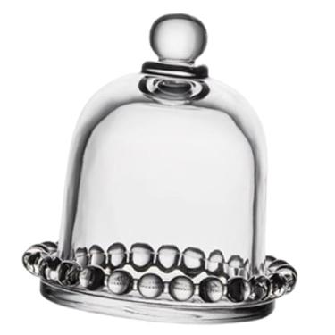 Imagem de Generic Suporte de vidro pequeno para bolo com cúpula, versátil para aperitivos, queijos e doces. Bandeja e altamente transparente para servir, Size L