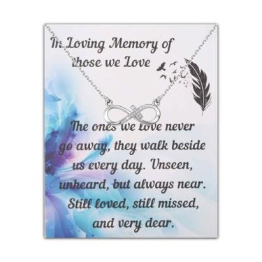Imagem de PLITI Presente de simpatia presente memorial em memória amorosa de quem amamos colar de cruz infinito para perda de um ente querido, Medium, Aço inoxidável, Sem Pedra Preciosa