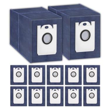 Imagem de (Pacote com 12) Sacos de pó de substituição Dustin & Orb-i compatíveis com aspirador de pó robô autoesvaziante bObsweep Dustin & Orb-i, kit de acessórios, sacos de vácuo, sacos descartáveis, sacos de