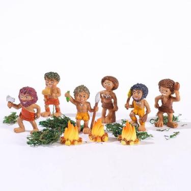 Imagem de Conjunto de esculturas de figuras de jardim Creative Caveman Tribe Res