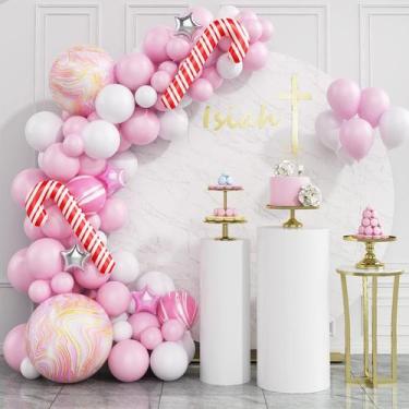 Imagem de Kit Balloon Arch, tema de bastão de doces e pirulito, 87 unidades - yi