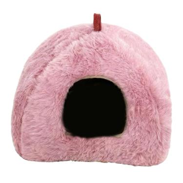 Imagem de Baoblaze Casinha aconchegante para hamster, rede suspensa, /esconderijo para animais de estimação de pequeno porte, como petauros-do-açúcar, Rosa Rosa