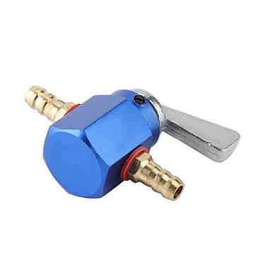 Imagem de Matybobe Interruptor de tanque de combustível quadriciclo para motocicleta ATV Petcock Iron Red Blue Silver 1 peça durável de substituição para vários modelos (azul)