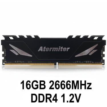 Imagem de Memória RAM Gamer Desktop Atermiter 16GB 2666MHz DDR4, 1,2V, PC4-21300-CL19, Game Memory PPX, Preto