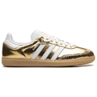 Imagem de adidas Originals Samba OG Tênis feminino, Ouro metálico rachado, 38