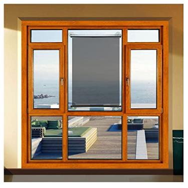 Imagem de Cortina de rolo para para-sol para janela com ventosas, espelho unidirecional e cortina transparente de controle de calor, preto - prata, sem perfuração (uma cor-103 x 150 cm/40,5 x 59 pol