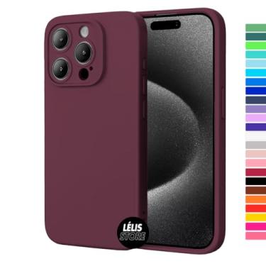 Imagem de Capa Capinha Para iPhone 13 Pro Silicone Com Proteção Na Câmera Forro Veludo Premium (VINHO)
