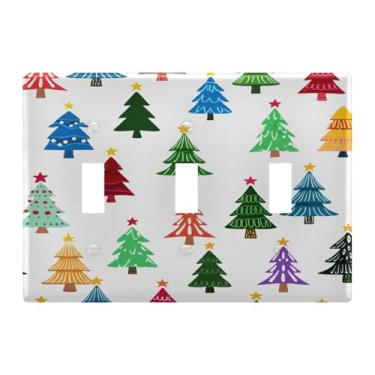 Imagem de Burbuja Capa de placa de parede para interruptor de luz de árvore de Natal, placa decorativa de parede, parafusos incluídos, 3 faixas