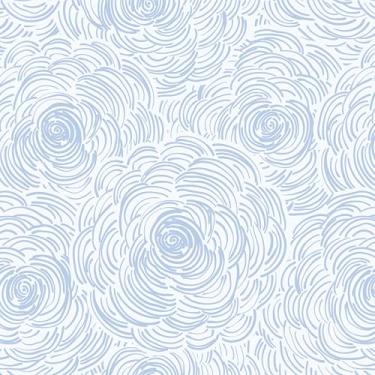 Imagem de EeeComing Boho Papel de parede moderno Peel and Stick Papel de parede floral azul 199.9 cm x 43.9 cm
