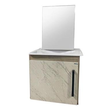 Imagem de Balcão para banheiro 40cm madri 400 aveiro/mármore com cuba - Nexa
