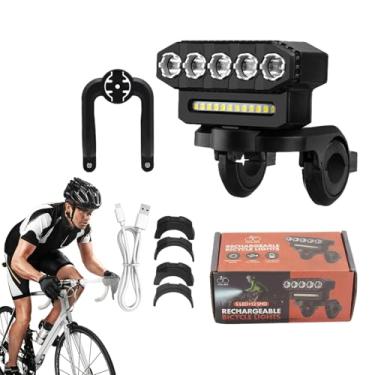 Imagem de Luz dianteira para ciclismo noturno, farol dianteiro poderoso para ciclismo - Farol de ciclo recarregável LED luz frontal,Fontes de ciclo de lanterna de ciclismo à prova d'água com alto-falante para c