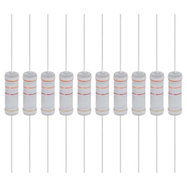 Imagem de YOKIVE 10 resistores de filme de óxido metálico de 3,3 K Ohm 5 watts, 5% de chumbo axial de resistor de tolerância | À prova de chamas para circuitos eletrônicos DIY, projetos de áudio e vídeo