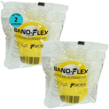 Imagem de Atadura 5cm Amarela Band-Flex Autoadesiva Para Animais Farex Kit Com 2