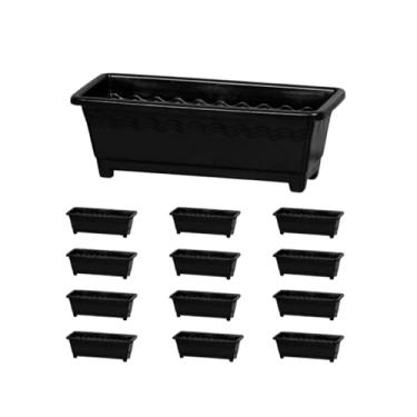 Imagem de Kit 12 Floreiras Jardineiras Preto - 3,5 Litros