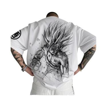 Imagem de Camiseta Dragon Ball Z Em Algodão Puro, Respirável, Elástica, Confortá