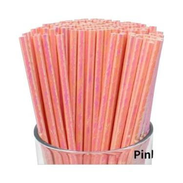 Imagem de Canudos De Papel Biodegradáveis Descartáveis 25pcs/saco Para Aniversár