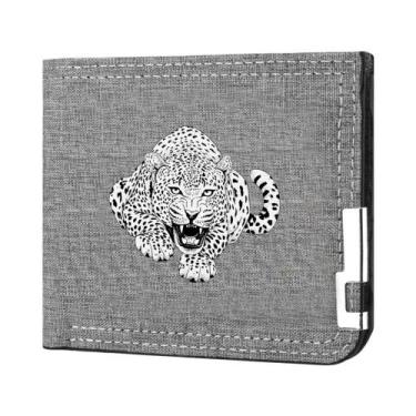 Imagem de Carteira Masculina Com Estampa De Leopardo, Porta-Cartões, Bolso Para 