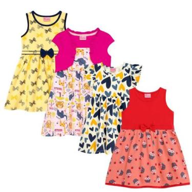 Imagem de Vestido Infantil Bebê Menina P ao G kit 5 Vestido Infantil de Bebê - S