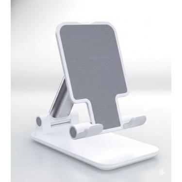Imagem de Suporte Ajustavel para Celular e Tablet Base Dobrável Antiderrapante Altura Regulavel Portatil para Mesa Trabalho e Estudos