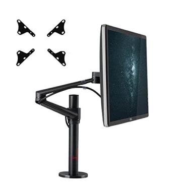 Imagem de OL-1 Suporte de mesa LCD de braço duplo de alumínio de 10-32 polegadas, inclinação, rotação 360, suporte de mesa para monitor Vesa 75 100, suporte giratório para computador (cor: com adaptador) (com