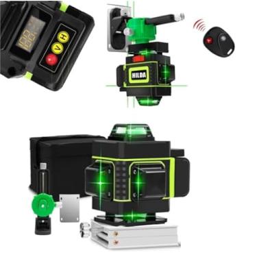 Imagem de Nível A Laser 16 Linhas 4d Hilda Profissional Com Display Digital De Carga 360 1 Bateria Recarregável Esquadro Prumo Laser