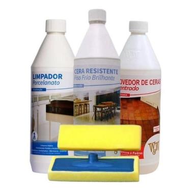 Imagem de Kit W&W Cera Piso Frio 1L Removedor Limpador Espalha