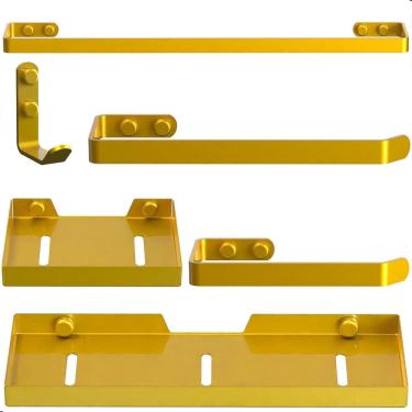 Imagem de Kit Acessórios Para Banheiro Dourado 6 Peças Plus