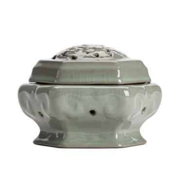 Imagem de Queimador de incenso de cerâmica para uso interno, bandeja para queimador de incenso, casa, sala de estar, madeira de ágar, sândalo, ornamentos de incenso