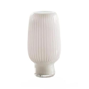 Imagem de Vaso moderno leve luxuoso simples porcelana branca vaso de vidro sala de estar mesa de centro arranjos de flores criativos ornamentos vasos de flores (B)